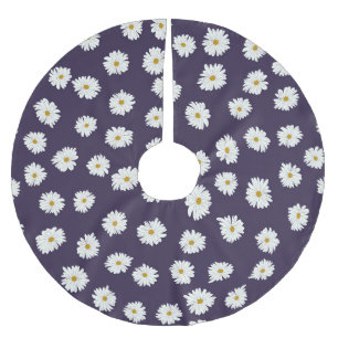 Jupon De Sapin En Polyester Brossé Fleurs marguerites : petit motif sans soudure.