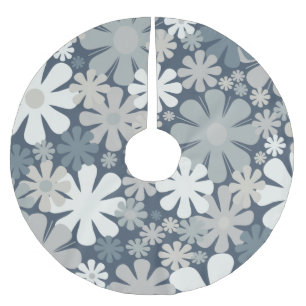 Jupon De Sapin En Polyester Brossé Fleurs Rétro Motif Floral Esthétique 60s 70s