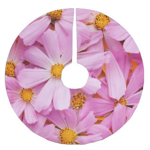 Jupon De Sapin En Polyester Brossé Fleurs roses