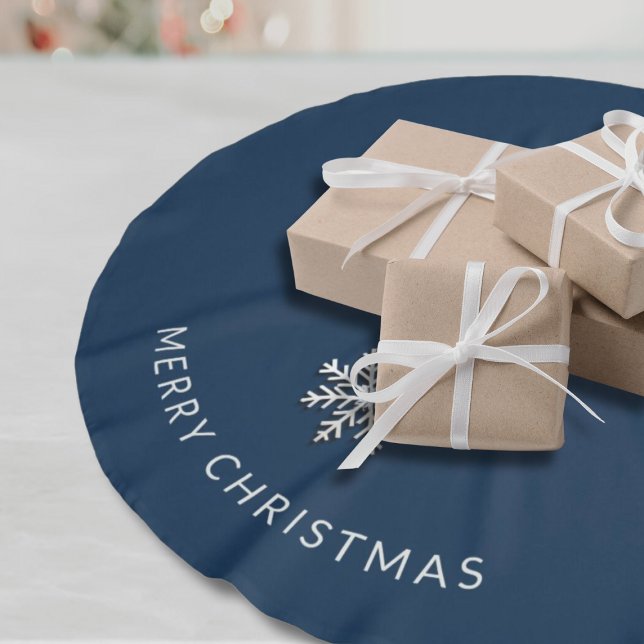 Jupon De Sapin En Polyester Brossé Flocon de neige Joyeux arbre de Noël Jupe (Créateur téléchargé)