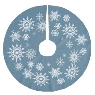 Jupon De Sapin En Polyester Brossé Flocon de neige - Jupe d'arbre de Noël