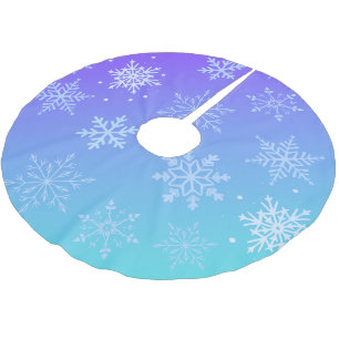 Jupon De Sapin En Polyester Brossé Flocons de neige bleus modernes