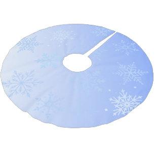 Jupon De Sapin En Polyester Brossé Flocons de neige bleus modernes