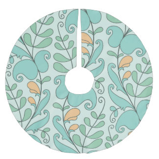 Jupon De Sapin En Polyester Brossé Floral Abstrait : Motif Vintage sans fil