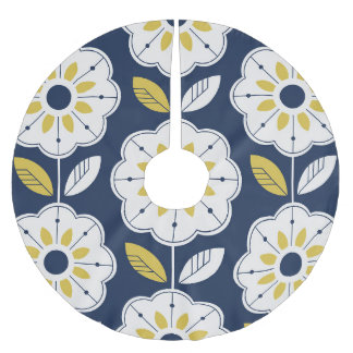 Jupon De Sapin En Polyester Brossé Floral style scandinave Motif sans couture