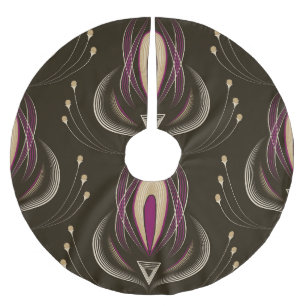 Jupon De Sapin En Polyester Brossé Floral Wave Vintage Arrière - plan élégant