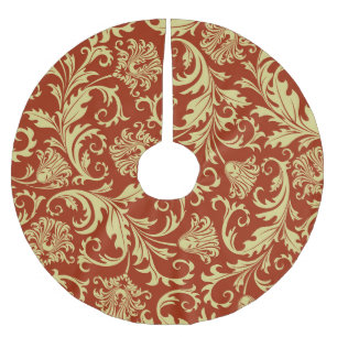 Jupon De Sapin En Polyester Brossé Floraux rétro : arrière - plan motif vintage.