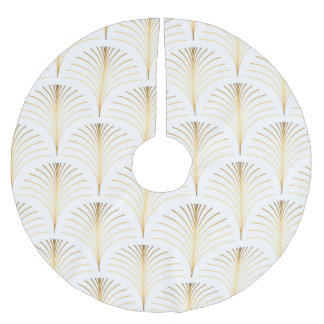 Jupon De Sapin En Polyester Brossé Flore Art Déco : Elégance Dorée.