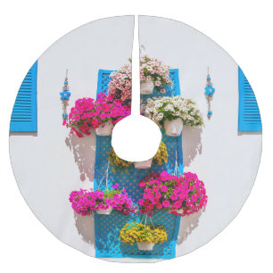 Jupon De Sapin En Polyester Brossé Flore ethnique : Mur de jardin
