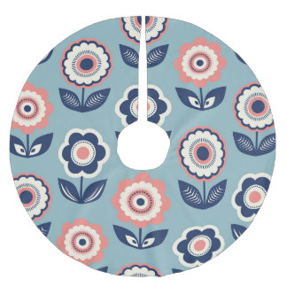 Jupon De Sapin En Polyester Brossé Flore rétro : Charme Motif intemporel