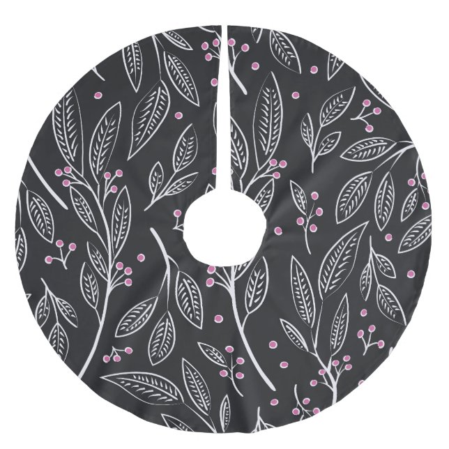 Jupon De Sapin En Polyester Brossé Flore tirée à la main : Conception transparente (Devant)