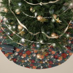 Jupon De Sapin En Polyester Brossé Flore Vintage d'hiver dessinée à la main Vert fonc<br><div class="desc">Élevez le coeur de vos décorations de vacances avec cette jupe en arbre de Noël Floral Vintage inspirée par la main. Cette jupe d'arbre exquise est un chef-d'oeuvre d'une élégance intemporelle, avec un design méticuleusement travaillé qui combine poinsettias, anis étoilé, oranges et verdure d'hiver sur un arrière - plan vert...</div>