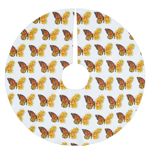 Jupon De Sapin En Polyester Brossé Flower Butterfly with Yellow California Poppy (Devant)