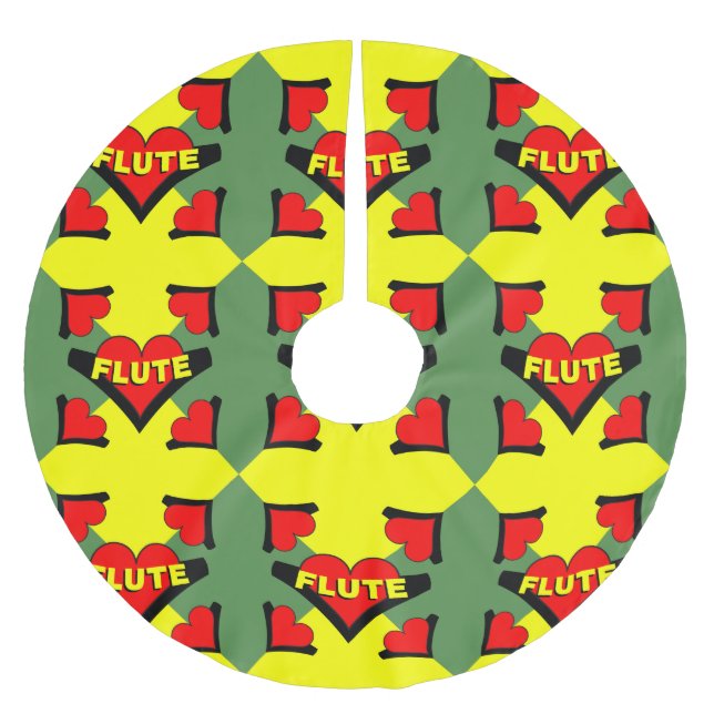 Jupon De Sapin En Polyester Brossé Flûte sur le coeur (Devant)