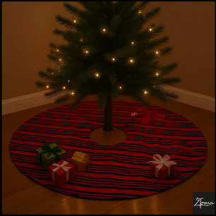 Jupon De Sapin En Polyester Brossé Fond de ruban à rayures diagonales rouge et bleu