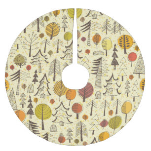 Jupon De Sapin En Polyester Brossé Forêt d'automne : Motif graphique transparent.