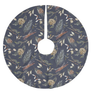 Jupon De Sapin En Polyester Brossé Forêt d'hiver : Jupe d'arbre élégante"