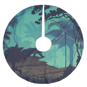 Jupon De Sapin En Polyester Brossé Forêt tropicale, arrière - plan du soir jaguar.