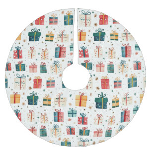 Jupon De Sapin En Polyester Brossé Forfaits cadeaux de Noël Vintages