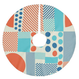 Jupon De Sapin En Polyester Brossé Formes géométriques, Motif d'art moderne.