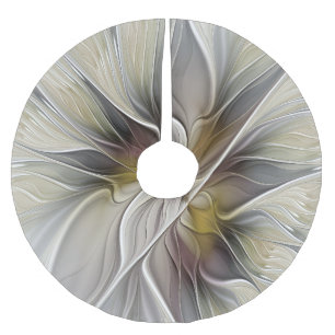 Jupon De Sapin En Polyester Brossé Fractale florale, fleur de fantaisie aux couleurs