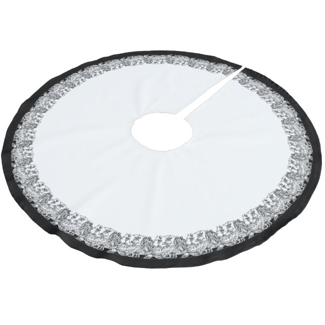 Jupon De Sapin En Polyester Brossé Frontière Danse Macabre (Angle)