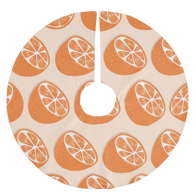 Jupon De Sapin En Polyester Brossé Fruit Motif sans joint. (Devant)