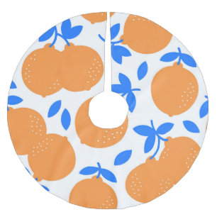 Jupon De Sapin En Polyester Brossé Fruit orange : Motif exquis bleu-bracelet.