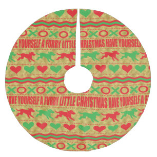 Jupon De Sapin En Polyester Brossé Fruits de chien de Noël