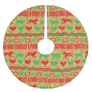 Jupon De Sapin En Polyester Brossé Fruits de Noël pour chiens et chats