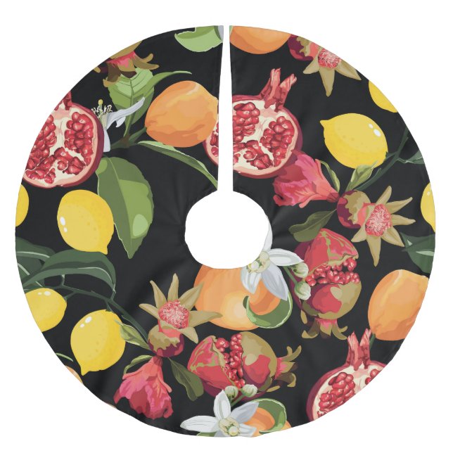 Jupon De Sapin En Polyester Brossé Fruits tropicaux : Exotique Arrière - plan sans jo (Devant)