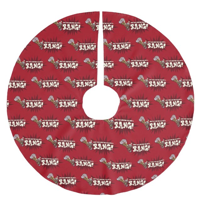 Jupon De Sapin En Polyester Brossé Funny Christmas Bush Baby Xmas Bonbon Bang Cartoon (Devant)