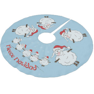 Jupon De Sapin En Polyester Brossé FUNNY Christmas Sheep Fleece Navidad