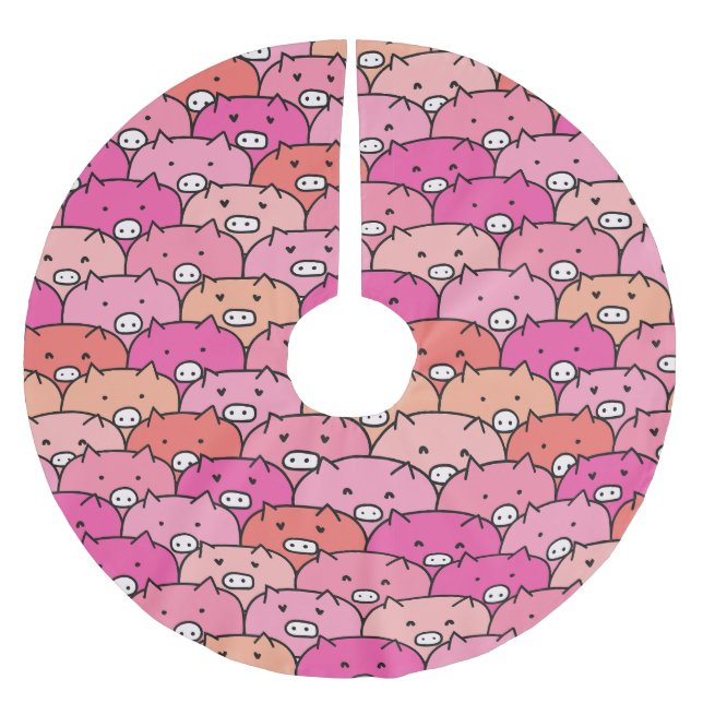 Jupon De Sapin En Polyester Brossé Funny Pig Motif (Devant)