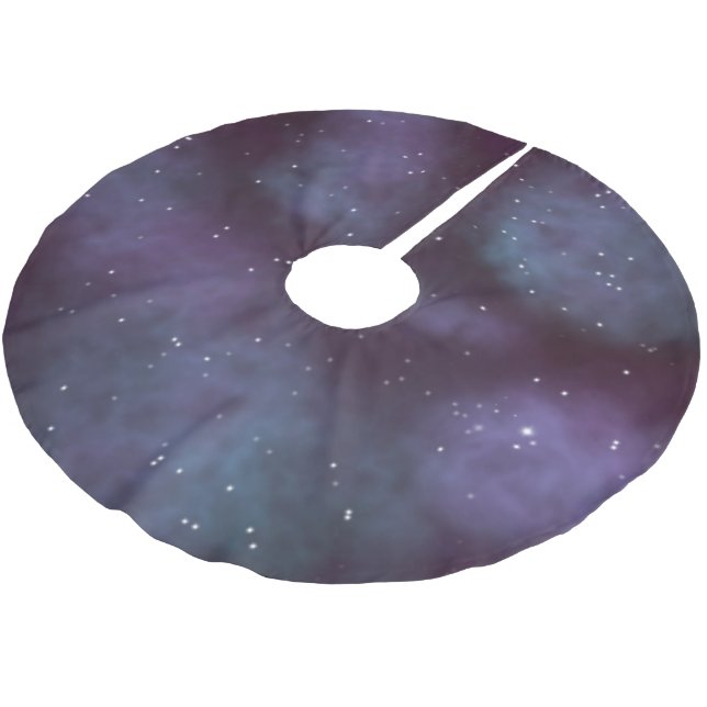 Jupon De Sapin En Polyester Brossé Galaxie mystique de Violet Dusty (Angle)