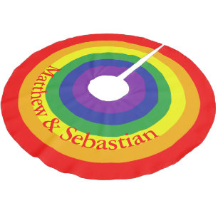 Jupon De Sapin En Polyester Brossé Gay pride arc-en-ciel coloré personnalisé
