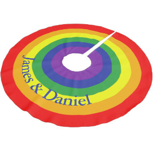 Jupon De Sapin En Polyester Brossé Gay pride arc-en-ciel coloré personnalisé