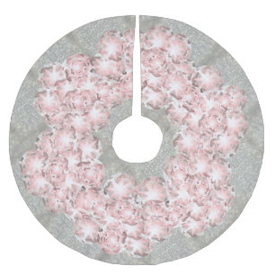 Jupon De Sapin En Polyester Brossé Gemmes poussiéreuses de rose rose sur le gris avec
