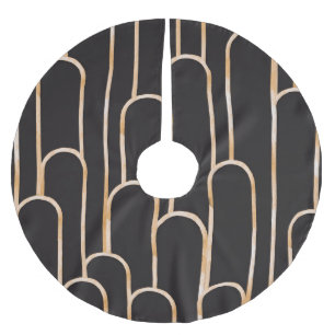 Jupon De Sapin En Polyester Brossé Géométrie Art Déco : Papier peint or Aquarelle