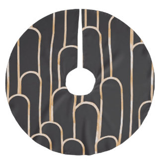 Jupon De Sapin En Polyester Brossé Géométrie Art Déco : Papier peint or Aquarelle