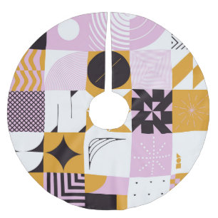 Jupon De Sapin En Polyester Brossé Géométrie Scandinave : Oeuvre Artisanale Dessinée