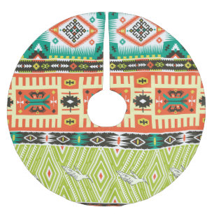 Jupon De Sapin En Polyester Brossé Géométrie Tribale : Citations Motif texte.
