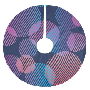 Jupon De Sapin En Polyester Brossé Géométrie tropicale : Conception nocturne violette