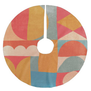 Jupon De Sapin En Polyester Brossé Géométrique Abstraite : Texture Vintage en papier