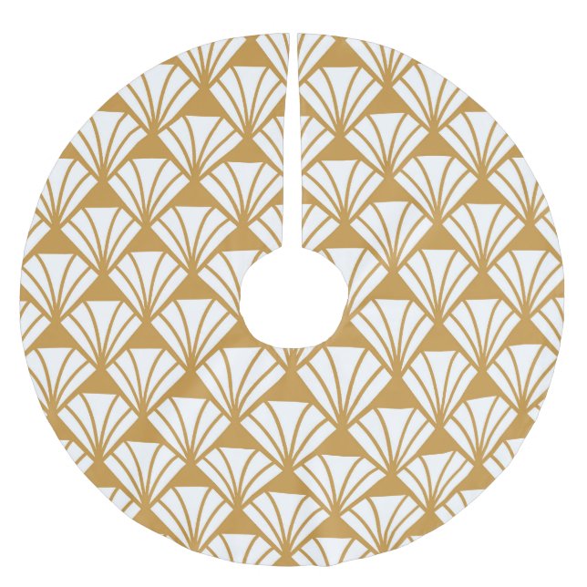 Jupon De Sapin En Polyester Brossé Géométrique Classique : Art Déco Élégance. (Devant)