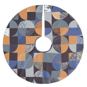 Jupon De Sapin En Polyester Brossé Géométrique dessinée à la main : Doodles créatifs 