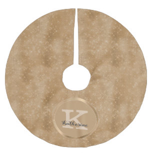 Jupon De Sapin En Polyester Brossé Girl Gold Diamond Sparkle Glam Chic Monogramme Nom