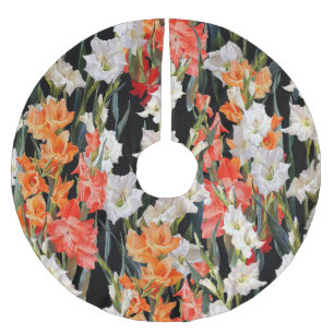 Jupon De Sapin En Polyester Brossé Gladiolus multicolore : Arrière - plan noir Waterc