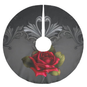 Jupon De Sapin En Polyester Brossé Glamour gothique Rouge Rose Noir Glam ornemental