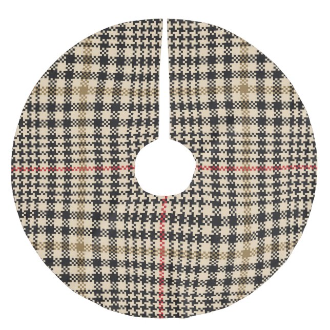 Jupon De Sapin En Polyester Brossé Glen Check Plaid Pixel Art (Devant)
